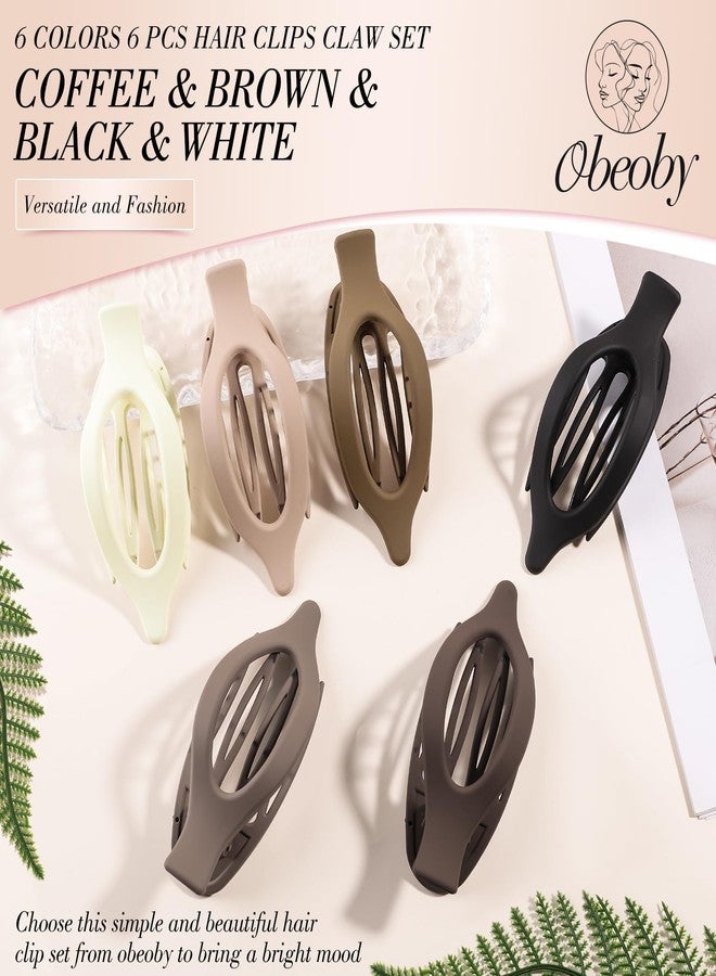Obeoby 6 PCS Flat Hair Clips for Women, French Flat Claw Clips Large Medium Hair Barrettes Accessories Stocking Stuffers Christmas Gifts (Neutral) - Image 5